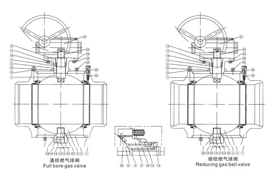 全焊接球閥結(jié)構(gòu)圖